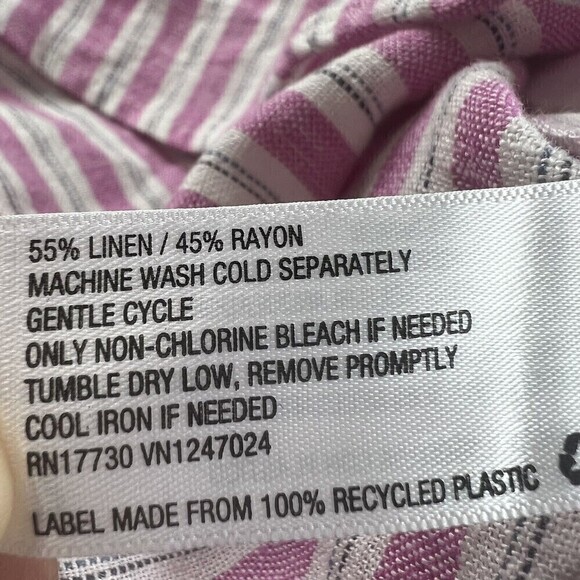 Universal Thread Shorts Women's Large Pink White Stripe Linen-Blend SHORTS - Picture 8 of 13